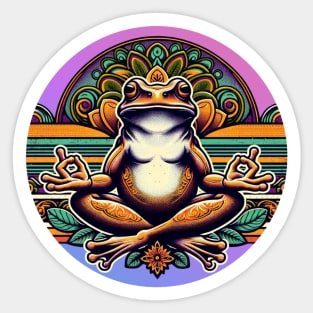 Zen Frog Meditation Circle Tee Sticker